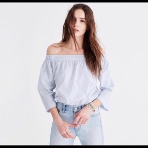 Madewell Off the Shoulder Striped Top